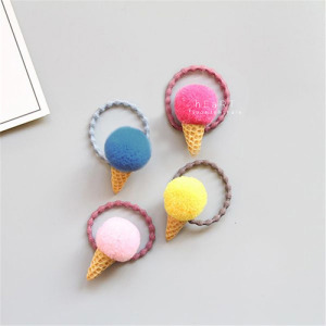 迷你甜筒毛球髮圈