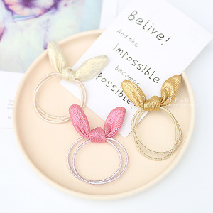 金絲亮漆蝴蝶結髮圈