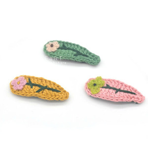 花朵毛線編織BB髮夾