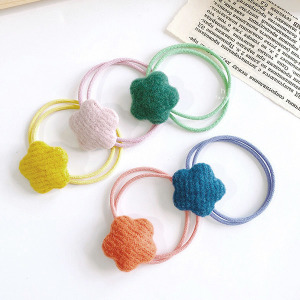 甜美少女星星毛絨髮圈