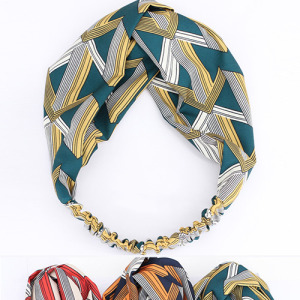 復古菱格交叉髮帶