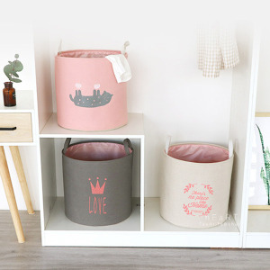 (限宅配) 北歐少女棉麻衣物收納玩具桶
