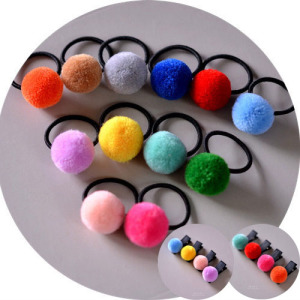 毛線球球迷你髮夾髮圈