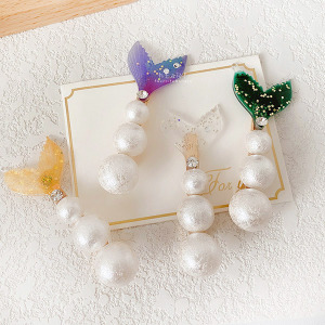 甜美珍珠魚尾造型髮夾