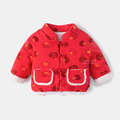 (零碼不退換)新年中國風可愛圖案加絨外套 紅色番茄_1