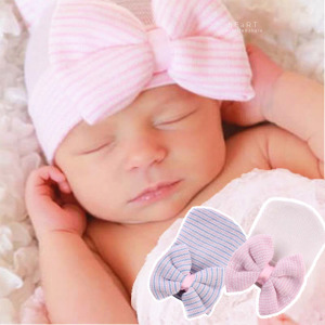 (出清不退換)針織蝴蝶結棉感嬰兒帽