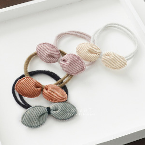 甜美條紋兔耳朵蝴蝶結髮圈