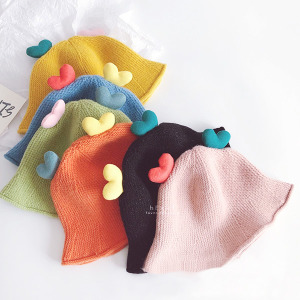 (出清不退換)糖果色愛心針織漁夫帽