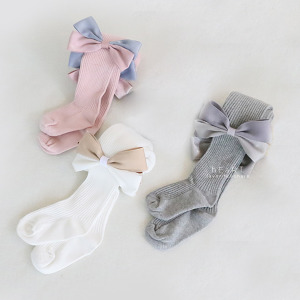 (出清不退換)甜美拚色蝴蝶結內搭褲襪