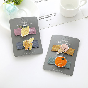 水果甜點布藝刺繡髮夾