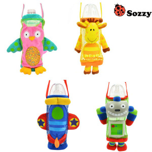 可愛動物立體奶瓶水壺手柄提袋