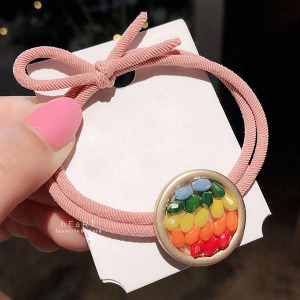 彩虹寶石造型髮圈