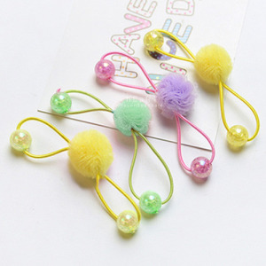 糖果色彩珠紗球髮圈