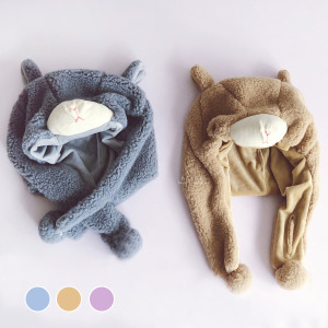 (出清不退換)可愛羊駝加絨護耳帽