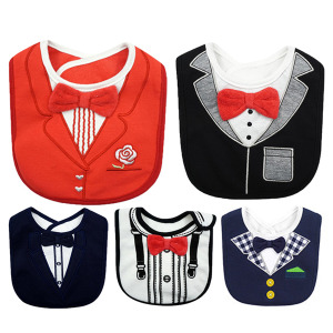 (出清不退換)紳士領結造型防水圍兜