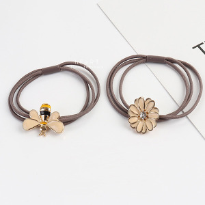蜜蜂花朵金屬髮圈