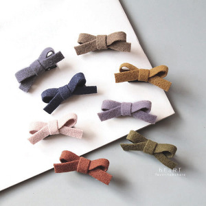 秋色簡約布藝蝴蝶結髮夾