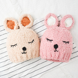 (出清不退換)睡覺兔子耳朵毛絨保暖帽