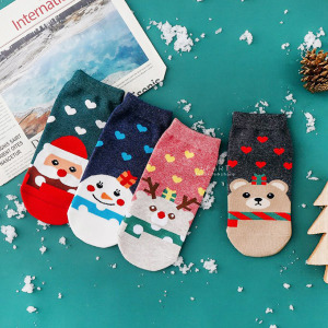 (出清不退換)聖誕愛心圖案大人襪