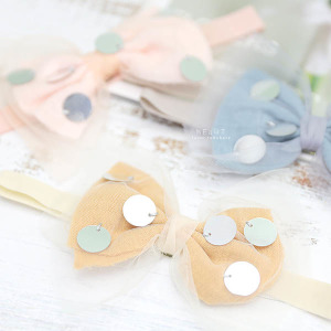 甜美閃閃亮片蝴蝶結髮帶