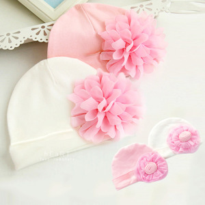 (出清不退換)網紗大花棉感嬰兒帽