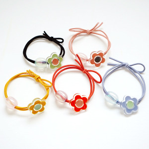 小花造型透明壓克力髮圈