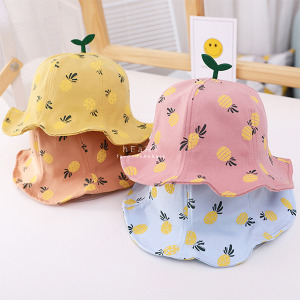 (出清不退換)鳳梨印花花邊漁夫帽