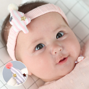 嫩色系布藝小樹彈性髮帶