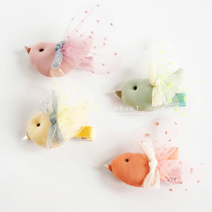 清新波點網紗小鳥鴨嘴髮夾