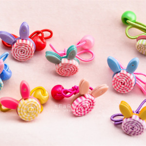 圈圈小兔造型壓克力髮圈 不挑色