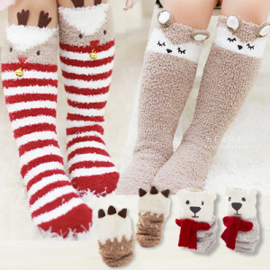(出清不退換)童話故事珊瑚絨立體止滑睡眠長襪聖誕襪
