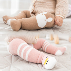 (出清不退換)動物臉譜加厚毛圈護膝連襪 2件組