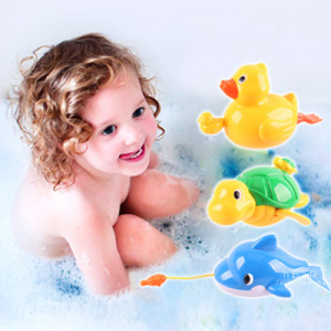 (出清不退換)寶寶鯨魚小鴨海龜洗澡游水發條玩具