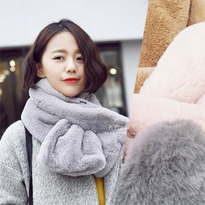 (出清不退換)兔毛手感加厚純色圍巾