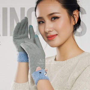 (出清不退換)可愛小熊針織觸控手套大人款