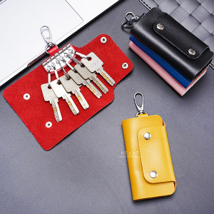 (出清不退換)簡約皮質攜帶方便鑰匙小包