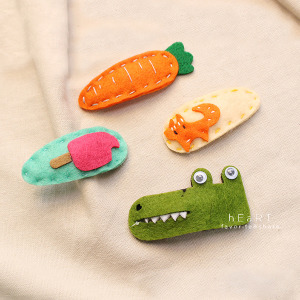 卡通毛氈拼貼BB髮夾瀏海夾