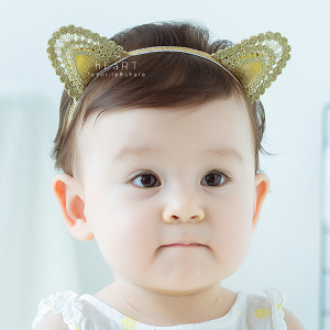 刺繡金絲立體貓耳髮帶