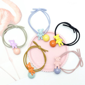 馬卡色小熊造型髮圈