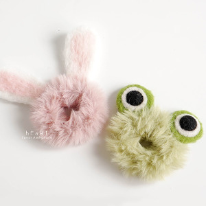 毛氈立體動物毛絨髮圈