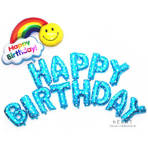 (出清不退換)自由組合英文字母16吋鋁箔氣球 (無充氣) 藍色