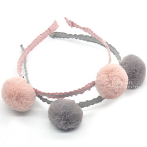 韓系軟毛球造型彈性髮箍