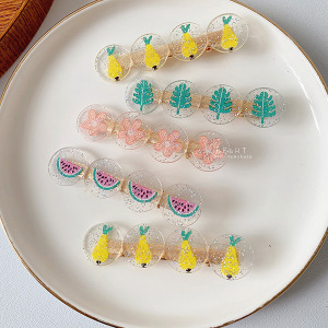 可愛透明圖案一字髮夾