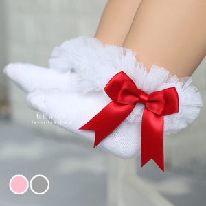 (出清不退換)網紗花邊蝴蝶結短襪