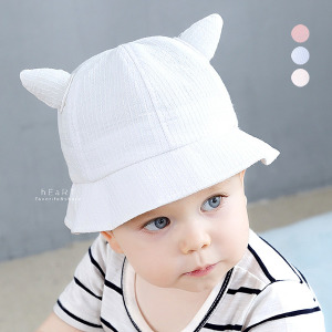 (出清不退換)尖耳造型純色百搭遮陽帽