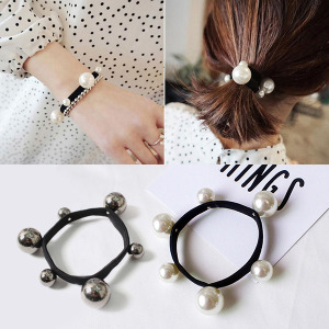 甜美大小珍珠無接縫髮圈