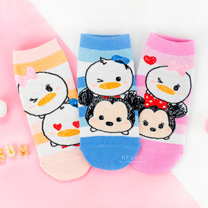 (出清不退換)正版迪士尼TSUMTSUM系列直版親子襪 米奇米妮唐老鴨
