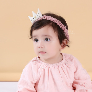 小公主皇冠彈性布藝髮帶