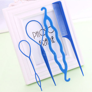 韓風造型盤髮四件組 不挑色