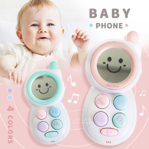 (出清不退換)馬卡龍色音樂安撫鏡子電話